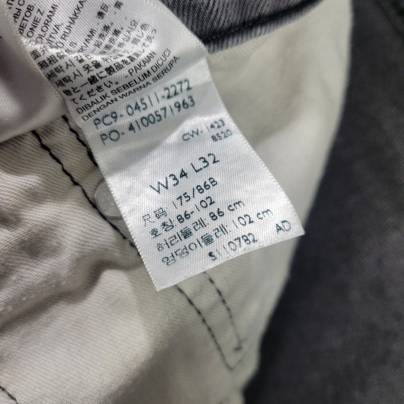 Levis 511 Jeans Men 34x32 Gray Denim Slim Fit Cotton Stretch Straight Leg Casual - Picture 11 of 15